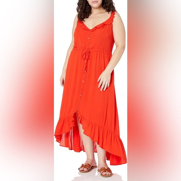 City Chic ruffle maxi hi low dress - Picture 2 of 8